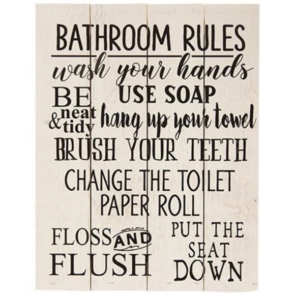 Other - NWT Wooden Pallet Bathroom Rules Sign